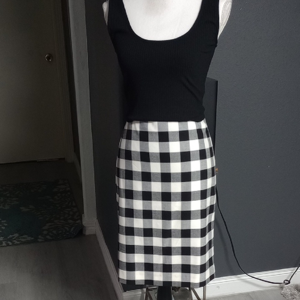 Ann Taylor Monochrome Checkered Skirt